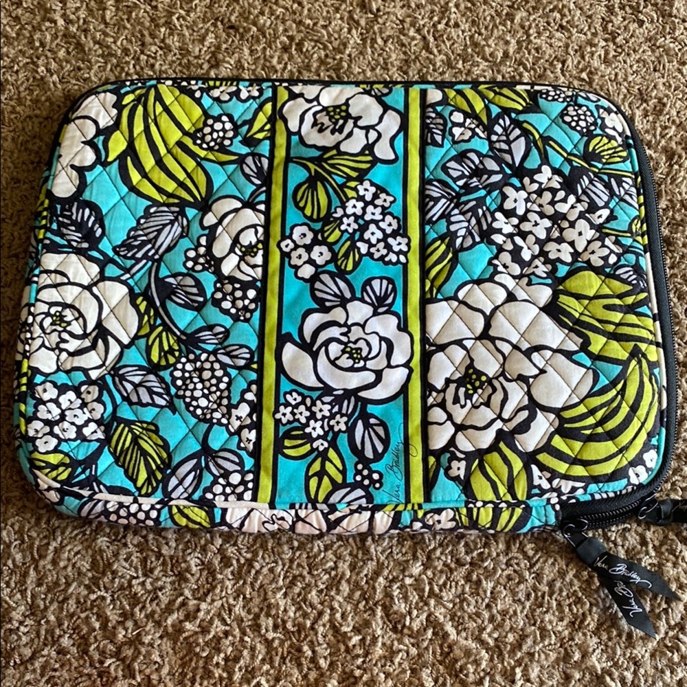 Vera Bradley Floral Laptop Sleeve - Blue and Green